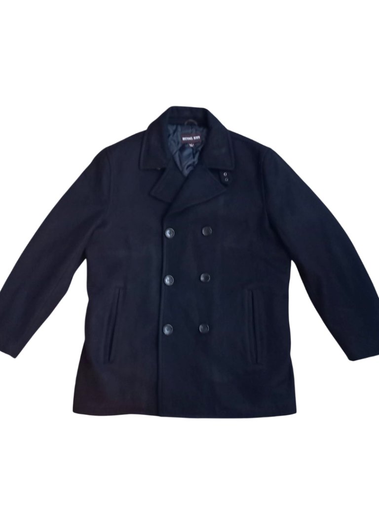 Michael Kors Men's Wool Blend Peacoat Jacket Navy Size L